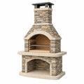 Grillkamin 120 x 80 x 230 cm aus Naturstein beige grau für den Außenbereich