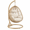 Hängesessel 110 x 110 x 195 cm Geflecht Beige mit Metallgestell