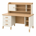 Kinderschreibtisch 120 x 60 x 120 cm Holzwerkstoff Naturweiß mit Stauraum