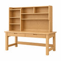 Schreibtisch 120 x 60 x 180 cm Holz Natur mit Regalaufsatz und Schubladen